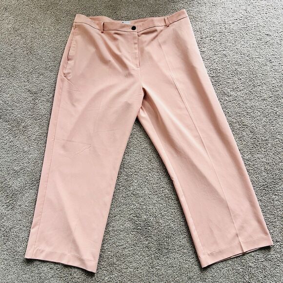 Asos Design Soft Pink Wide Leg Soft Flowy Professional Designer Pants - Plus 20 - Picture 1 of 9